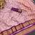 Pink blended cotton embroidered zari work saree with blouse