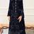 Navy fox georgette semi stitched suit with embroidery & khatli work