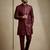 Dark maroon donier jacquard premium designer festive wear indo western set