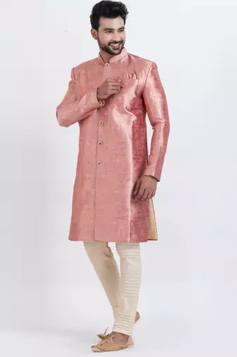 Multi jacquard silk premium designer festive wear indo western set