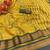 Gold blended cotton embroidered zari work saree with blouse