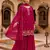 Red fox georgette semi stitched suit with embroidery & sequence work