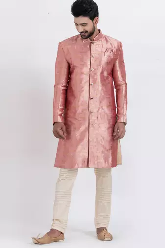 Multi jacquard silk premium designer festive wear indo western set