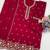 Red fox georgette semi stitched suit with embroidery & sequence work