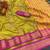 Gold blended cotton embroidered zari work saree with blouse