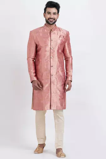 Multi jacquard silk premium designer festive wear indo western set