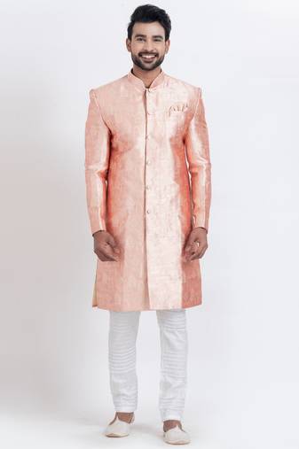 Multi jacquard silk blend designer festive wear indo western set