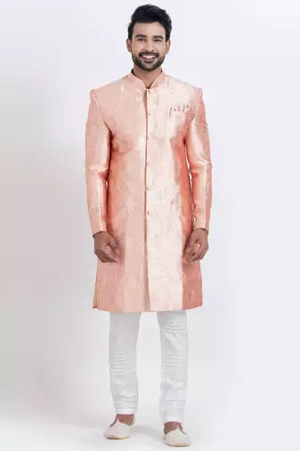 Multi jacquard silk premium designer festive wear indo western set