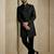 Black donier jacquard premium designer festive wear indo western set