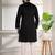 Black color stylish cotton fabric ethnic traditional rich kurta payjama for men