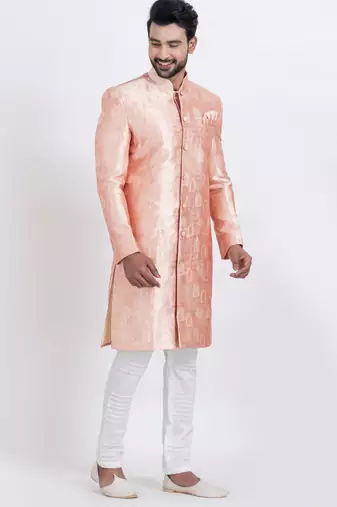 Multi jacquard silk premium designer festive wear indo western set