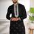 Black color stylish cotton fabric ethnic traditional rich kurta payjama for men