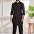 Black color cotton satin fabric beautiful solid festive special kurta payjama