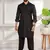 Black color cotton satin fabric beautiful solid festive special kurta payjama