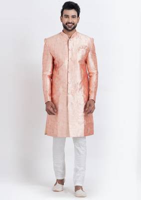 Multi jacquard silk premium designer festive wear indo western set 5