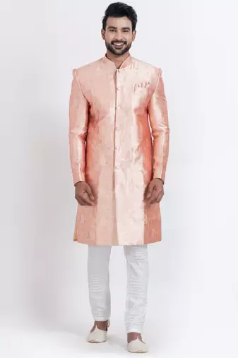 Multi jacquard silk premium designer festive wear indo western set