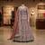 Peach net semi stitched anarkali suit with embroidery & diamond work
