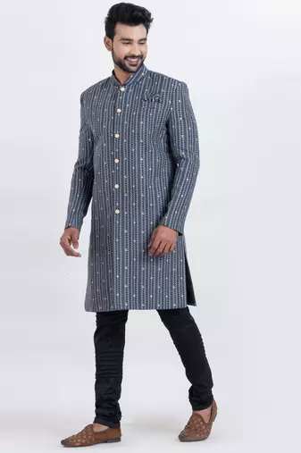 Multi cotton silk jacquard premium designer festive wear indo western set