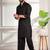 Black color cotton satin fabric beautiful solid festive special kurta payjama