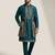 Teal doniyar shartin premium designer festive wear kurta pyjama with long jacket set
