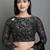 Black satin plain zari work saree with blouse