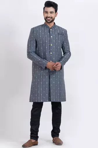 Multi cotton silk jacquard premium designer festive wear indo western set