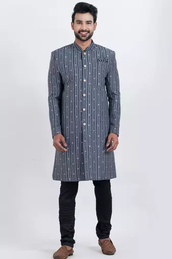 Multi cotton silk jacquard premium designer festive wear indo western set