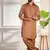 Brown color cotton satin fabric beautiful solid festive special kurta payjama