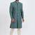 Green cotton silk jacquard premium designer festive wear indo western set