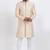 Gold jacquard silk premium designer festive wear indo western set