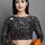Orange satin plain zari work saree with blouse