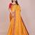 Yellow blended cotton woven zari work saree with blouse