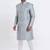 Grey jacquard silk premium designer festive wear indo western set