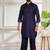 Blue color cotton satin fabric beautiful solid festive special kurta payjama