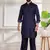 Blue color cotton satin fabric beautiful solid festive special kurta payjama