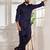 Blue color cotton satin fabric beautiful solid festive special kurta payjama