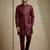 Dark maroon donier jacquard premium designer festive wear indo western set