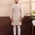 Beige color cotton fabric stylish fancy partywear kurta payjama for men's
