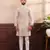 Beige color cotton fabric stylish fancy partywear kurta payjama for men's