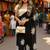 Black blended cotton printed zari work saree with blouse