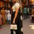 Black blended cotton printed zari work saree with blouse