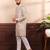 Beige color cotton fabric stylish fancy partywear kurta payjama for men's