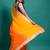 Yellow orange georgette printed zari work saree with blouse