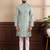 Blue color cotton fabric stylish fancy partywear kurta payjama for men's