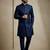 Navy blue donier jacquard premium designer festive wear indo western set