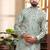 Blue color cotton fabric stylish fancy partywear kurta payjama for men's