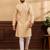 Gold color cotton fabric stylish fancy partywear kurta payjama for men's