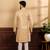 Gold color cotton fabric stylish fancy partywear kurta payjama for men's