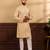 Gold color cotton fabric stylish fancy partywear kurta payjama for men's