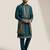 Teal doniyar shartin premium designer festive wear kurta pyjama with long jacket set